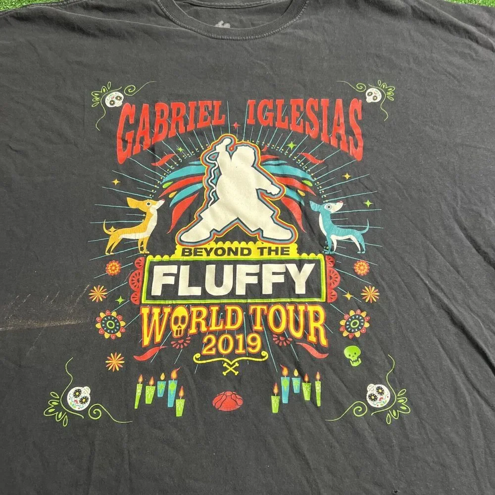Gabriel Iglesias Beyond Fluffy 2019 Tour  Day Of‎ The Dead T-Shirt 5XL Has Flaws